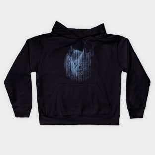 Black Rhino in Blue Kids Hoodie